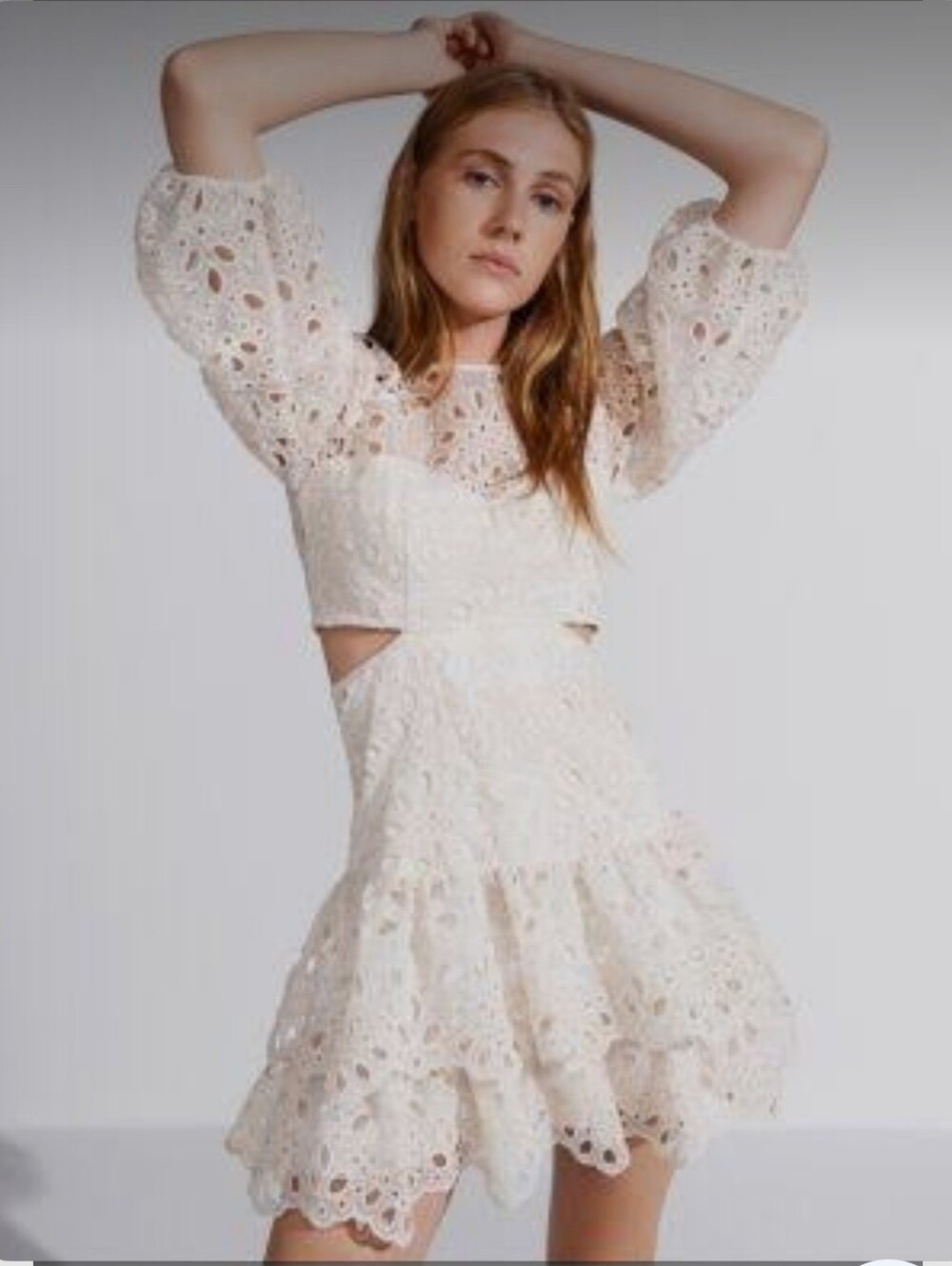 Maje Rivage Cutout Eyelet Mini Dress size 38
